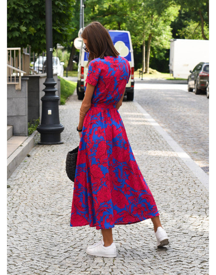 Talia™ | Robe florale élégante à col en V