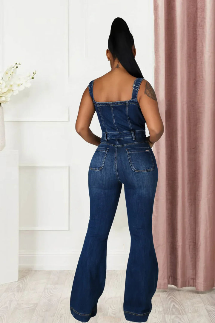 Nalla - Combinaison en denim à jambes larges