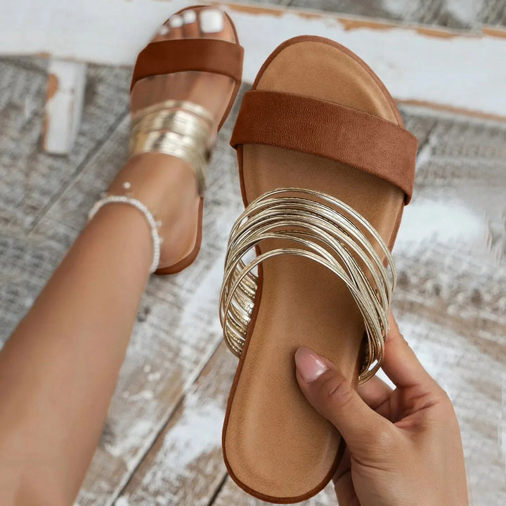Maribel - Sandales de désert avec accents dorés