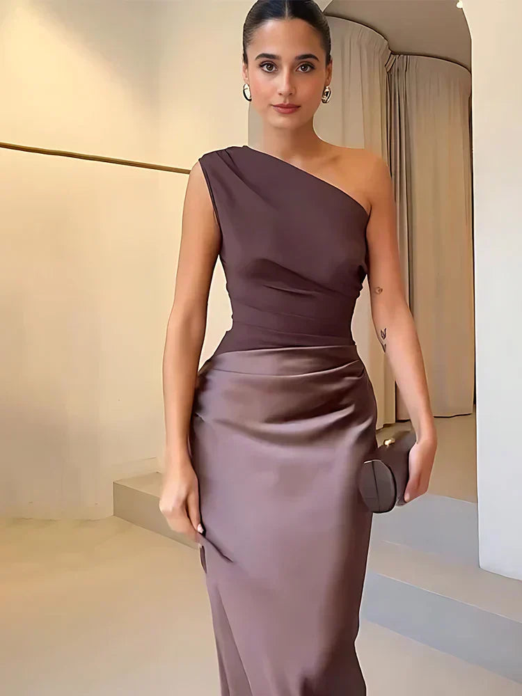 Lara - Robe Maxi avec une Guilt en Satin
