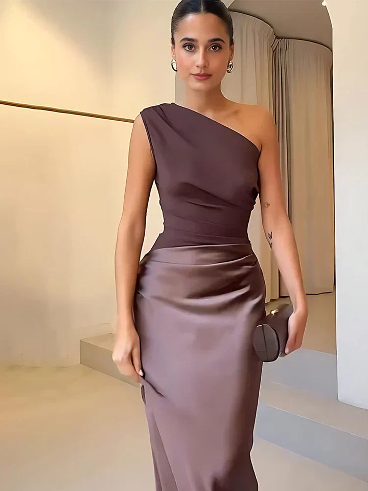 Lara - Robe Maxi avec une Guilt en Satin
