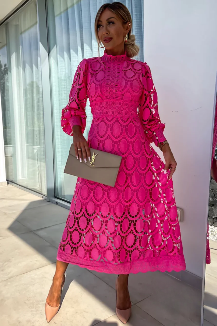 Lea - Robe Midi en Dentelle Élégante