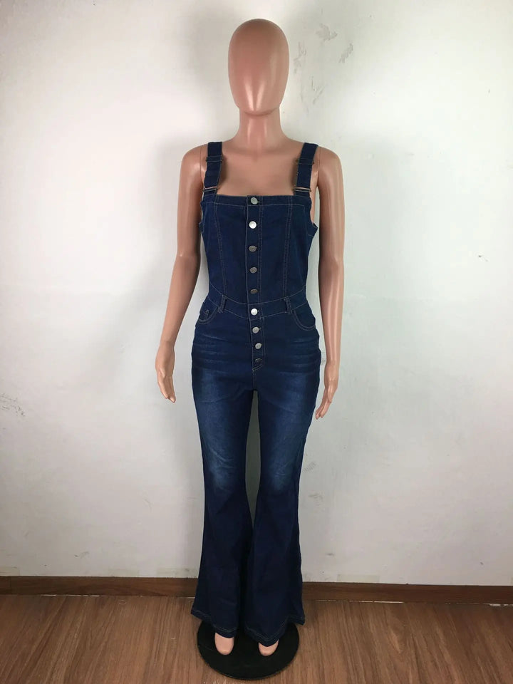 Nalla - Combinaison en denim à jambes larges