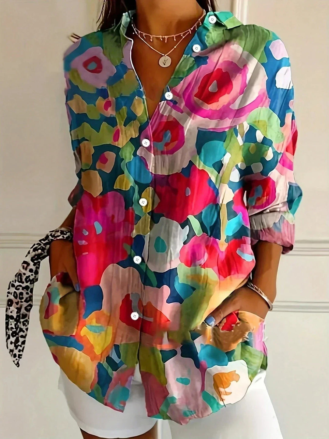 Catleen - Blouse légère imprimée colorée