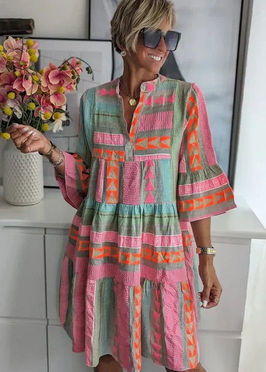 Ava | Robe d'été fluide à volants élégante à décolleté en V
