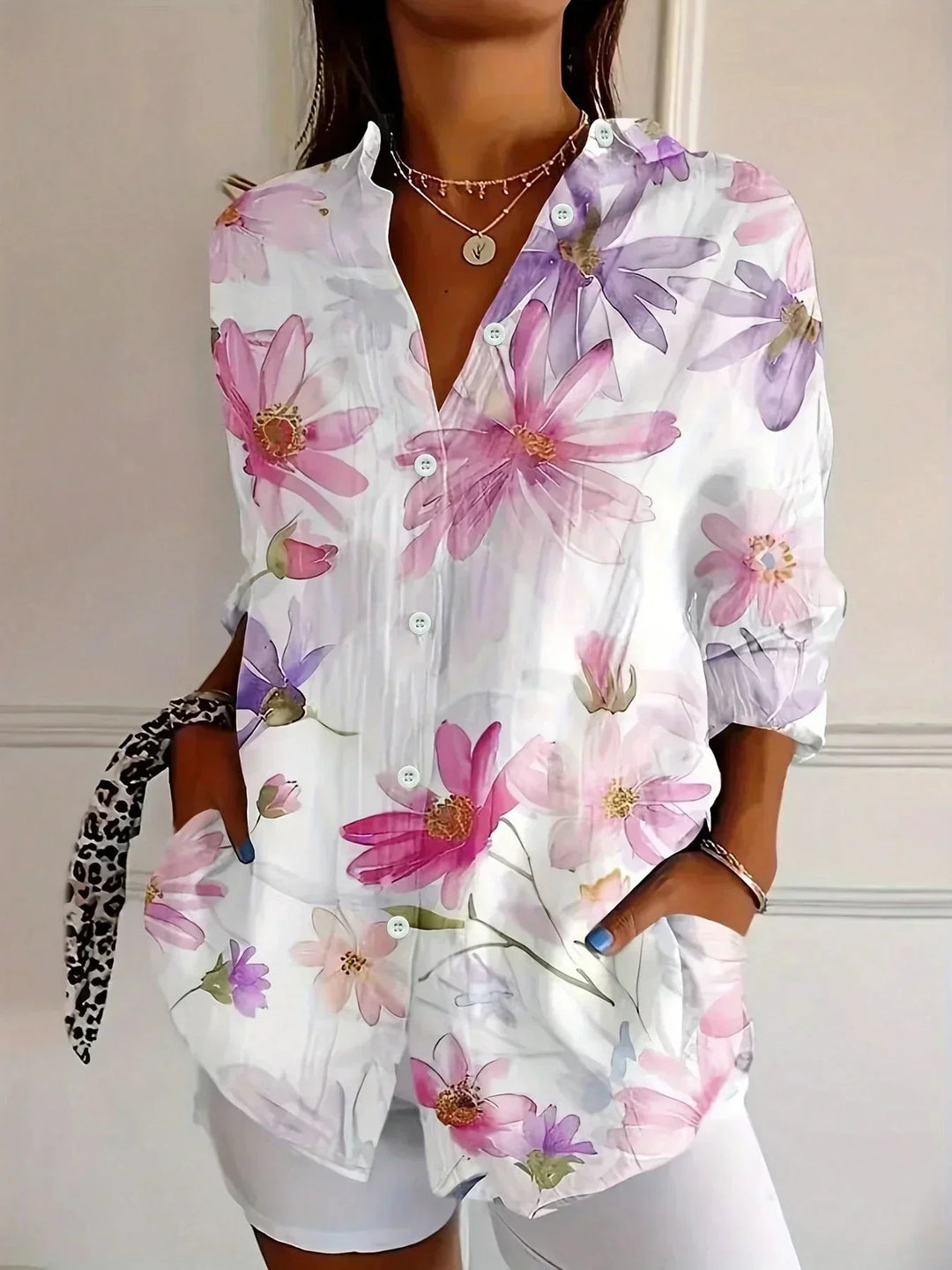 Asiah – Blouse à Motifs Colorés avec Confort Toute la Journée