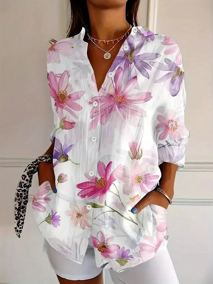 Asiah – Blouse à Motifs Colorés avec Confort Toute la Journée