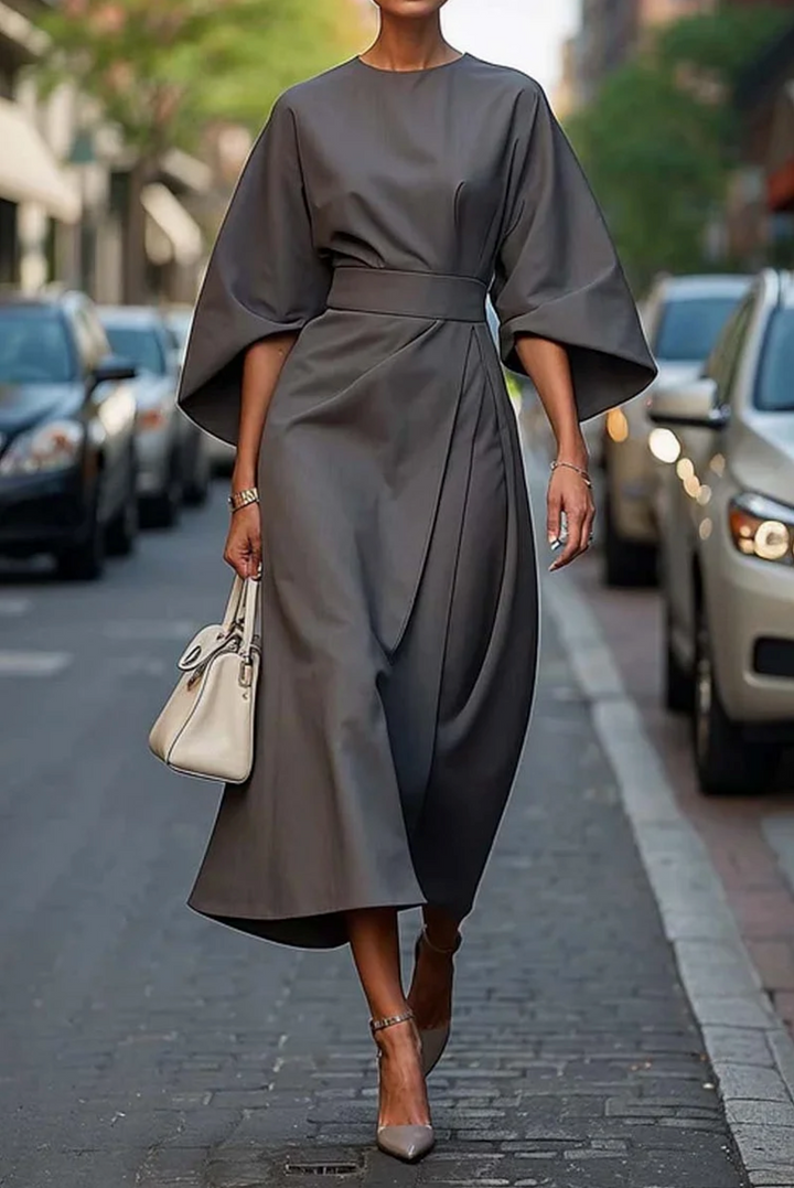 Aya - Robe élégante à manches lanternes