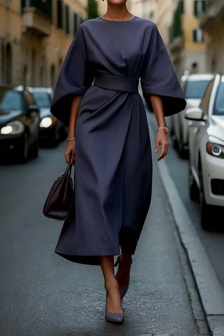 Aya - Robe élégante à manches lanternes