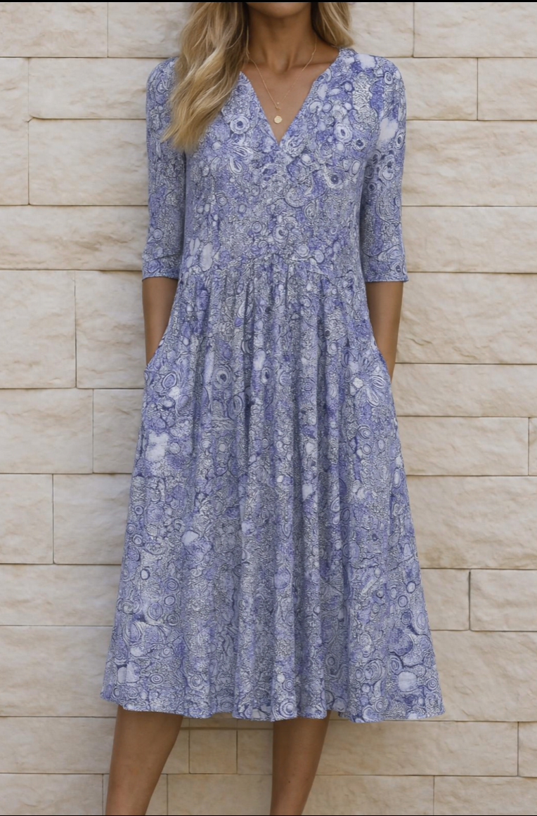 Harlow | Élégant Robe Midi à Col V
