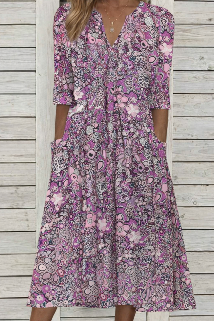 Harlow | Élégant Robe Midi à Col V