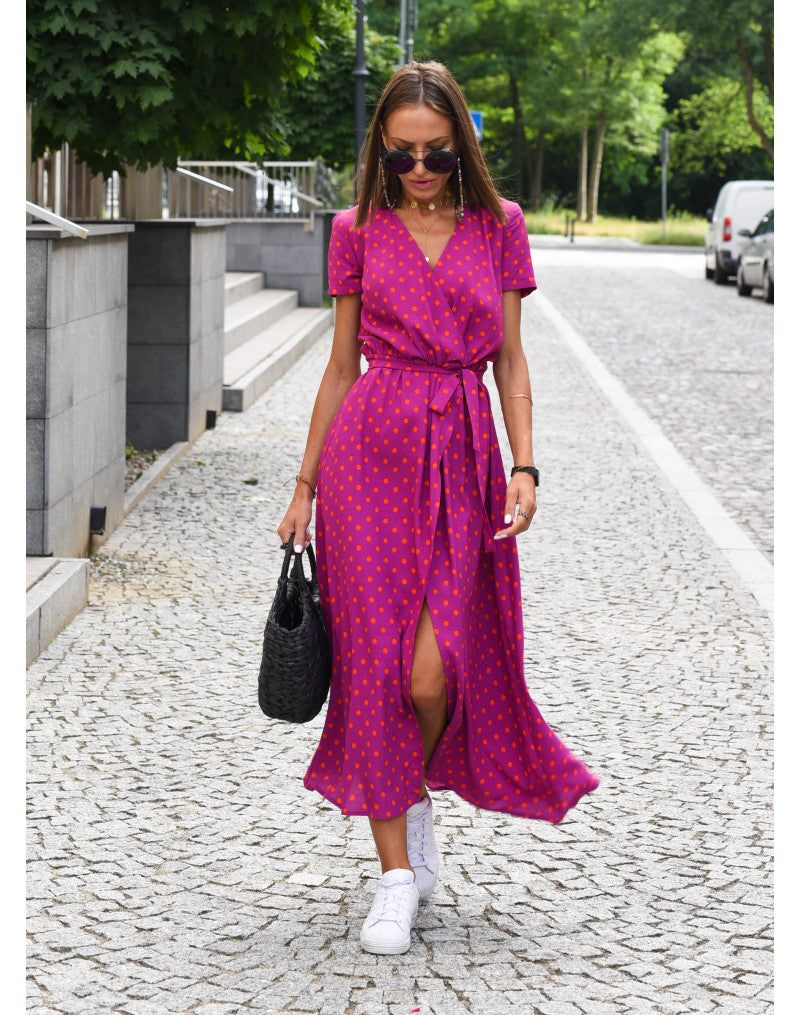 Talia™ | Robe florale élégante à col en V