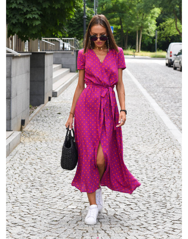 Talia™ | Robe florale élégante à col en V