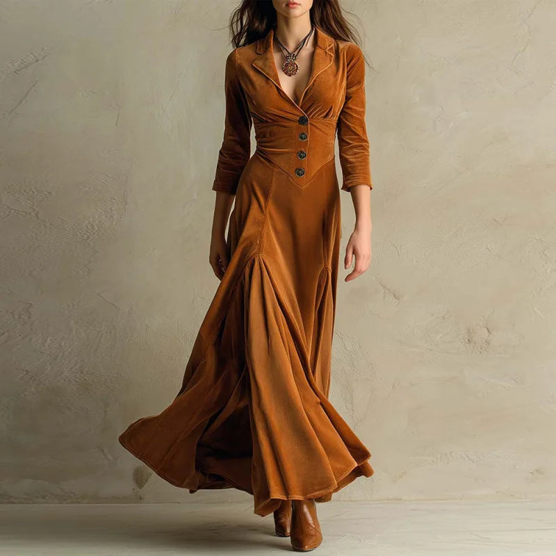 Mariane - Robe Maxi en Velours Intemporelle