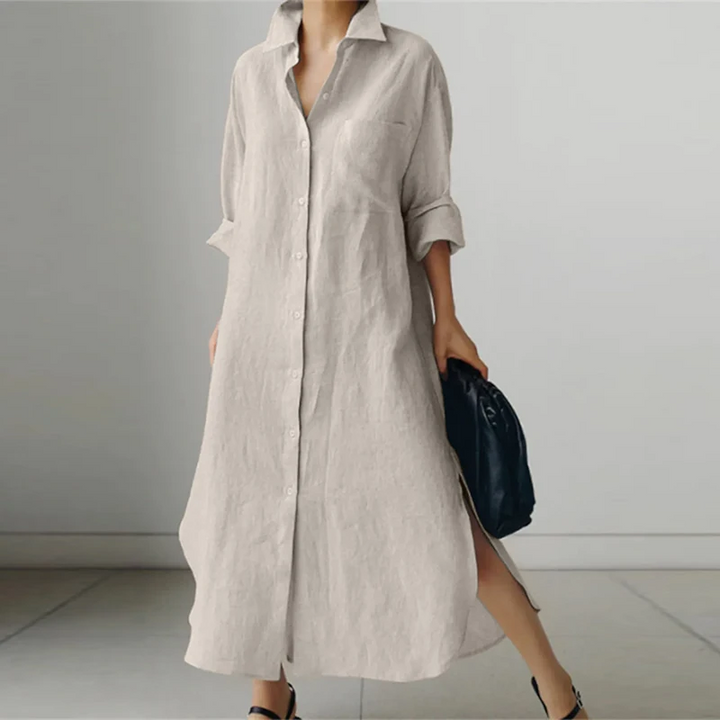 Lena - Robe Chemise Oversized Décontractée