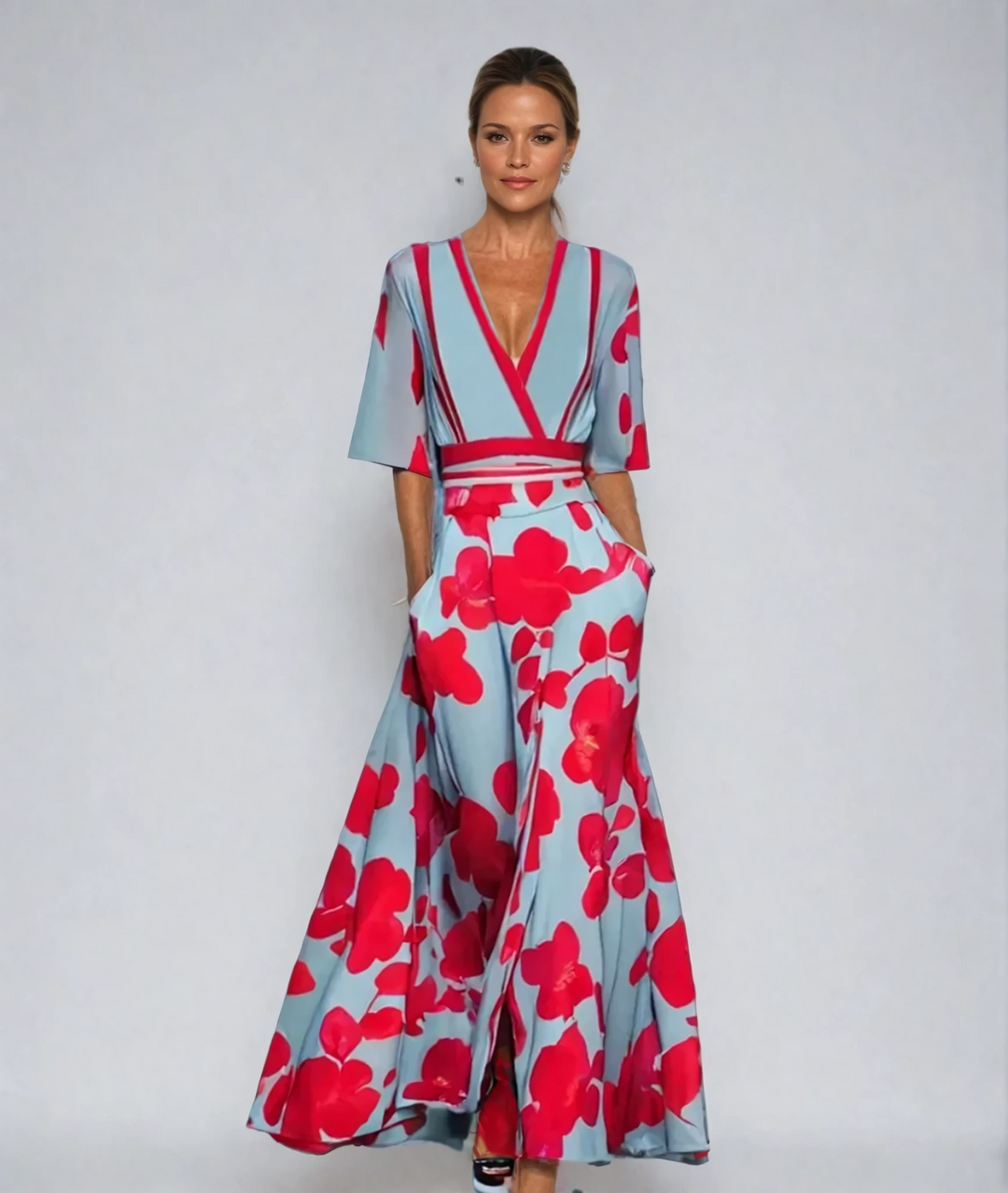 Ariana - Robe A-Line Fleurie Élégante