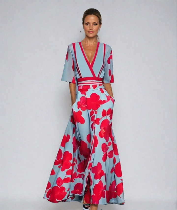 Ariana - Robe A-Line Fleurie Élégante