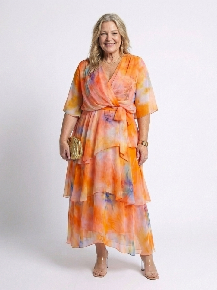 Carla - Robe Maxi Viscérale à Superpositions