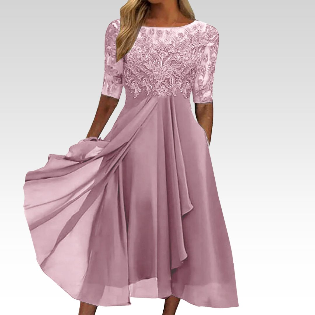 Zaria – La Robe Midi en Dentelle Flatteuse
