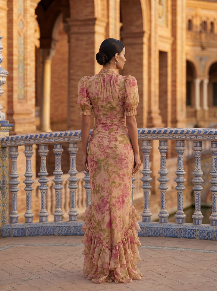 Elena - Robe en Chiffon Floral