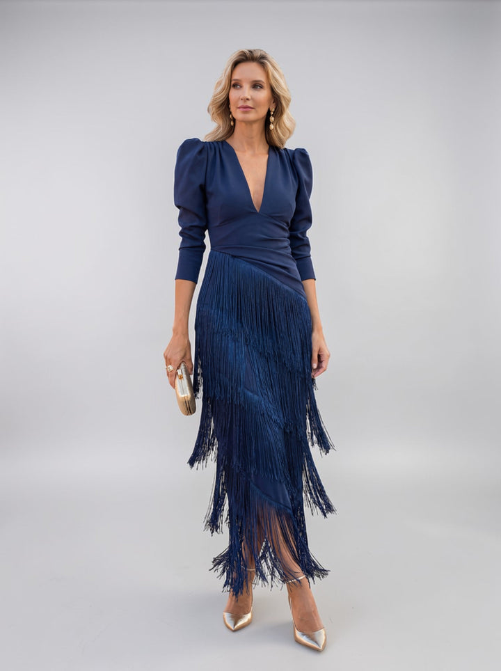 Leah - Robe Déclaration à Franges Élégante