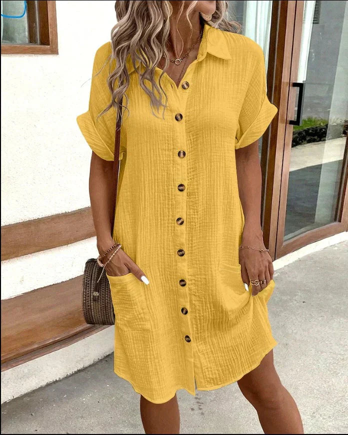 Lena - Robe polo en tissu surdimensionnée
