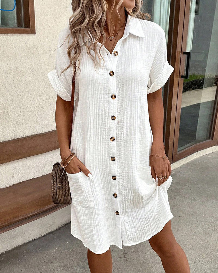 Lena - Robe polo en tissu surdimensionnée