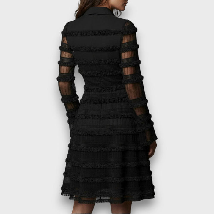 Issa - Robe Midi à Franges Transparentes