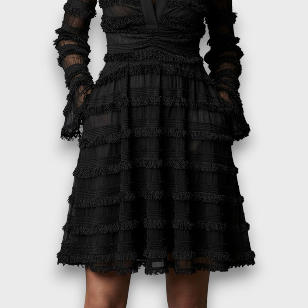 Issa - Robe Midi à Franges Transparentes