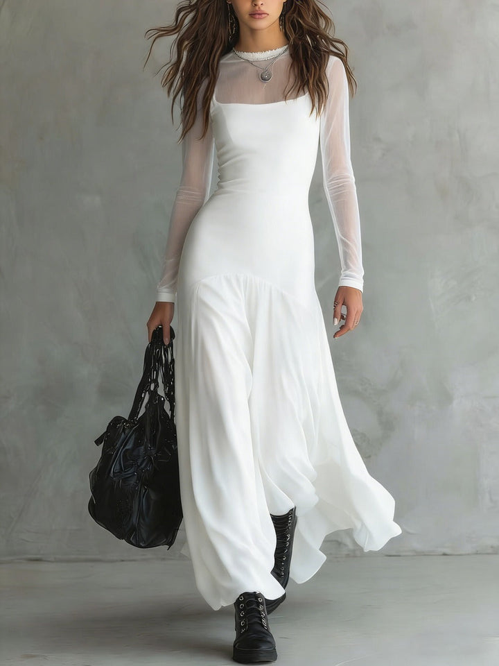 Elina – Robe Maxi en Tulle Noir Éthéré