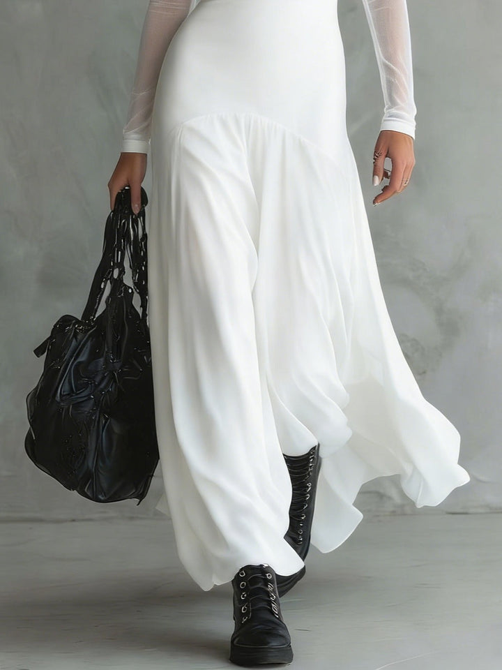 Elina – Robe Maxi en Tulle Noir Éthéré