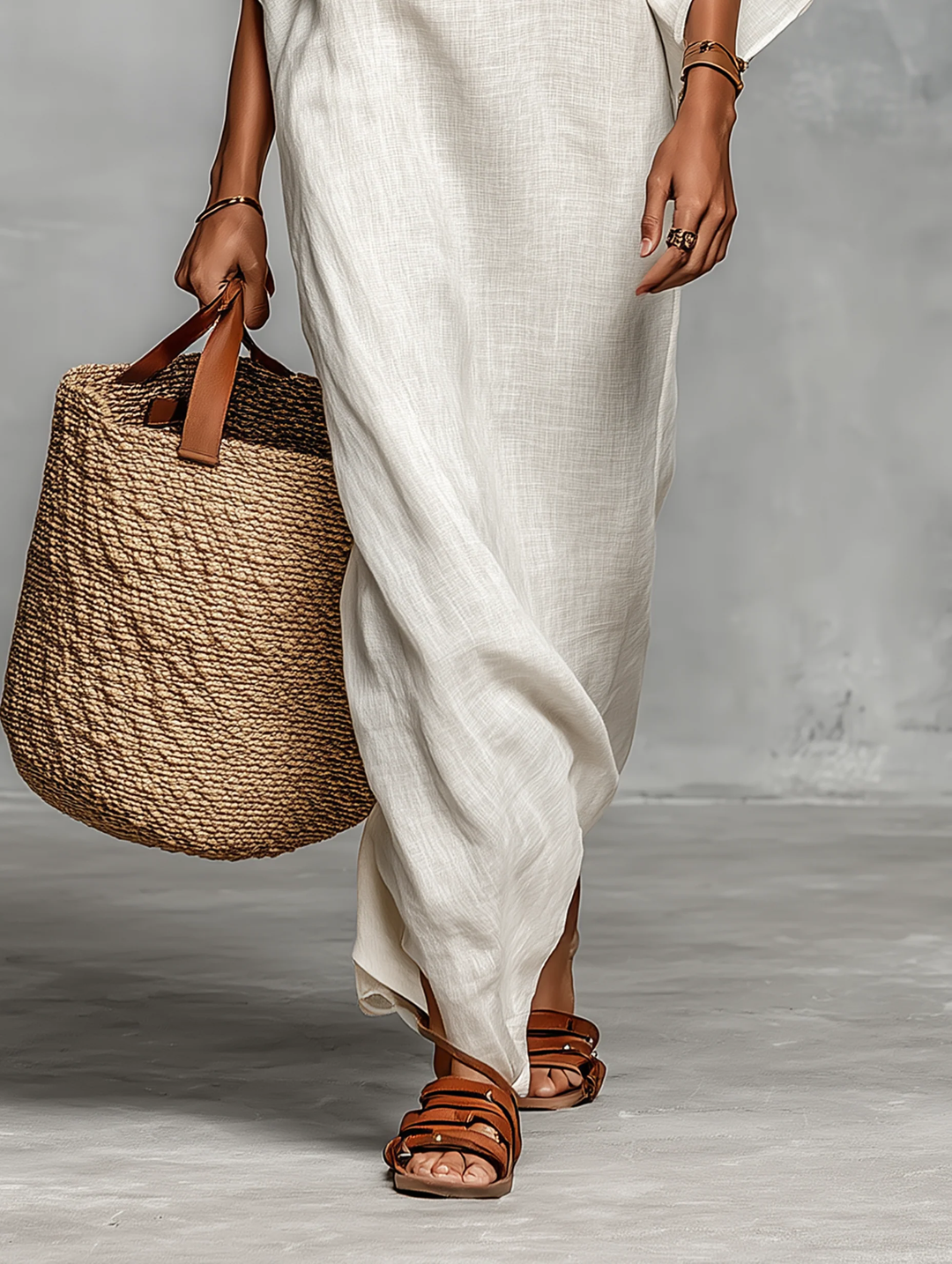 Aveline™ | Robe Maxi Décolletée avec Manches Chauve-Souris