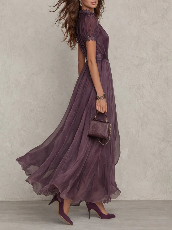 Sharon - Robe Maxi en Chiffon Violet