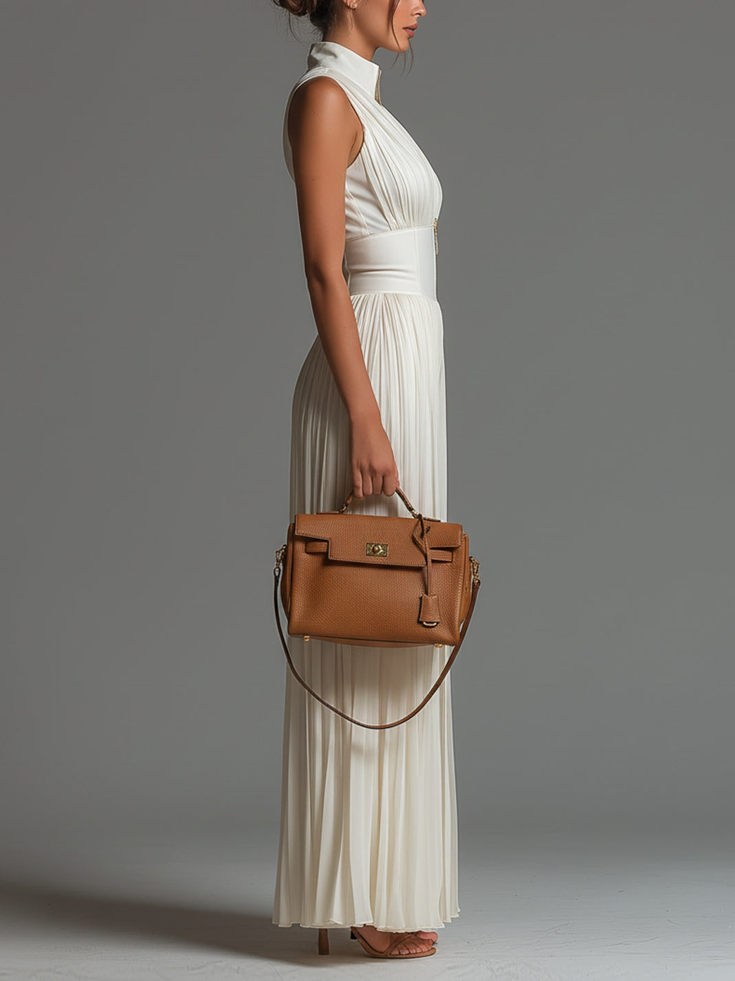 Saanvi - Combinaison large en chiffon blanc élégant