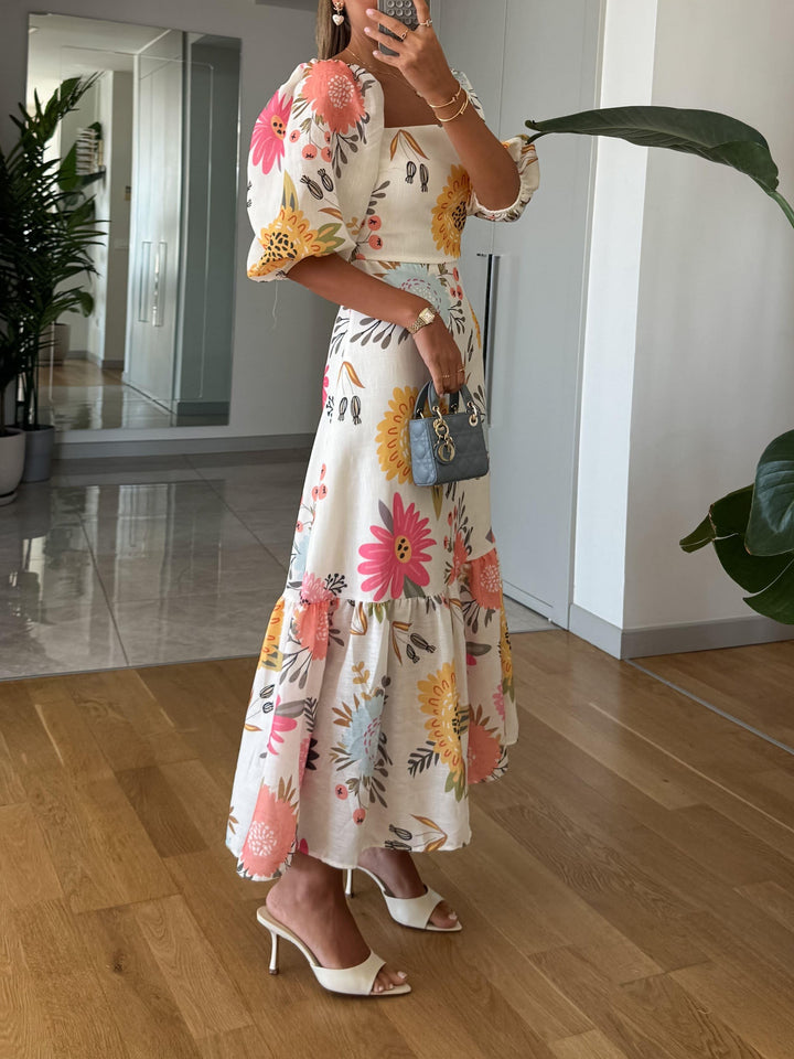 Gianna - Robe Midi Florale Romantique