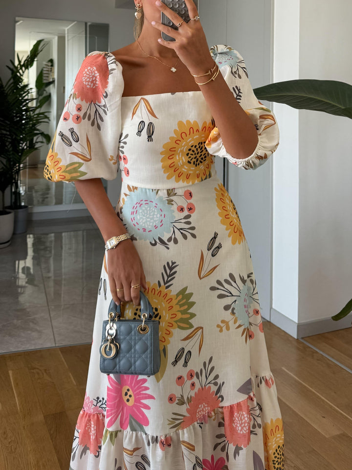 Gianna - Robe Midi Florale Romantique