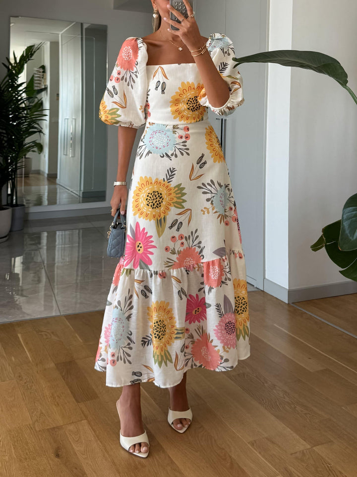 Gianna - Robe Midi Florale Romantique