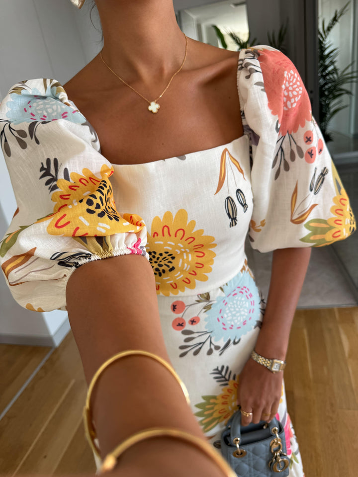 Gianna - Robe Midi Florale Romantique