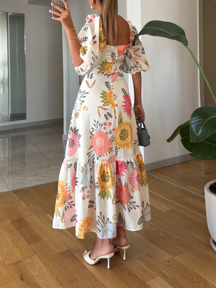 Gianna - Robe Midi Florale Romantique