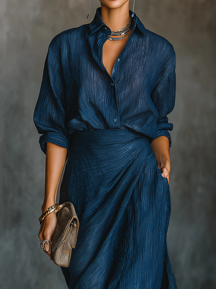 Ciel | Ensemble Chemise et Jupe Longue