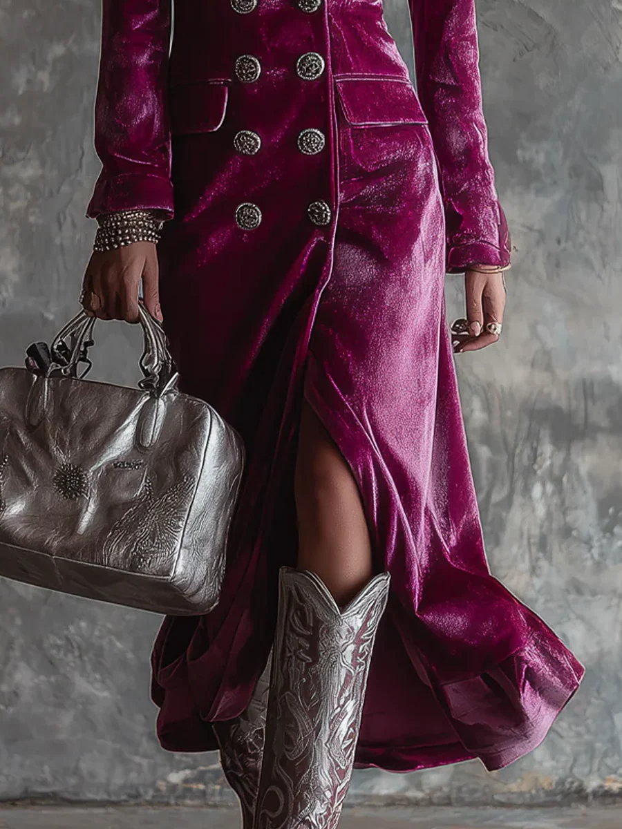 Gaille – Robe Blazer Maxi en Velours
