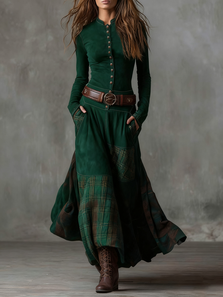 Jill – Robe Maxi Effet Suède Avec Ceinture