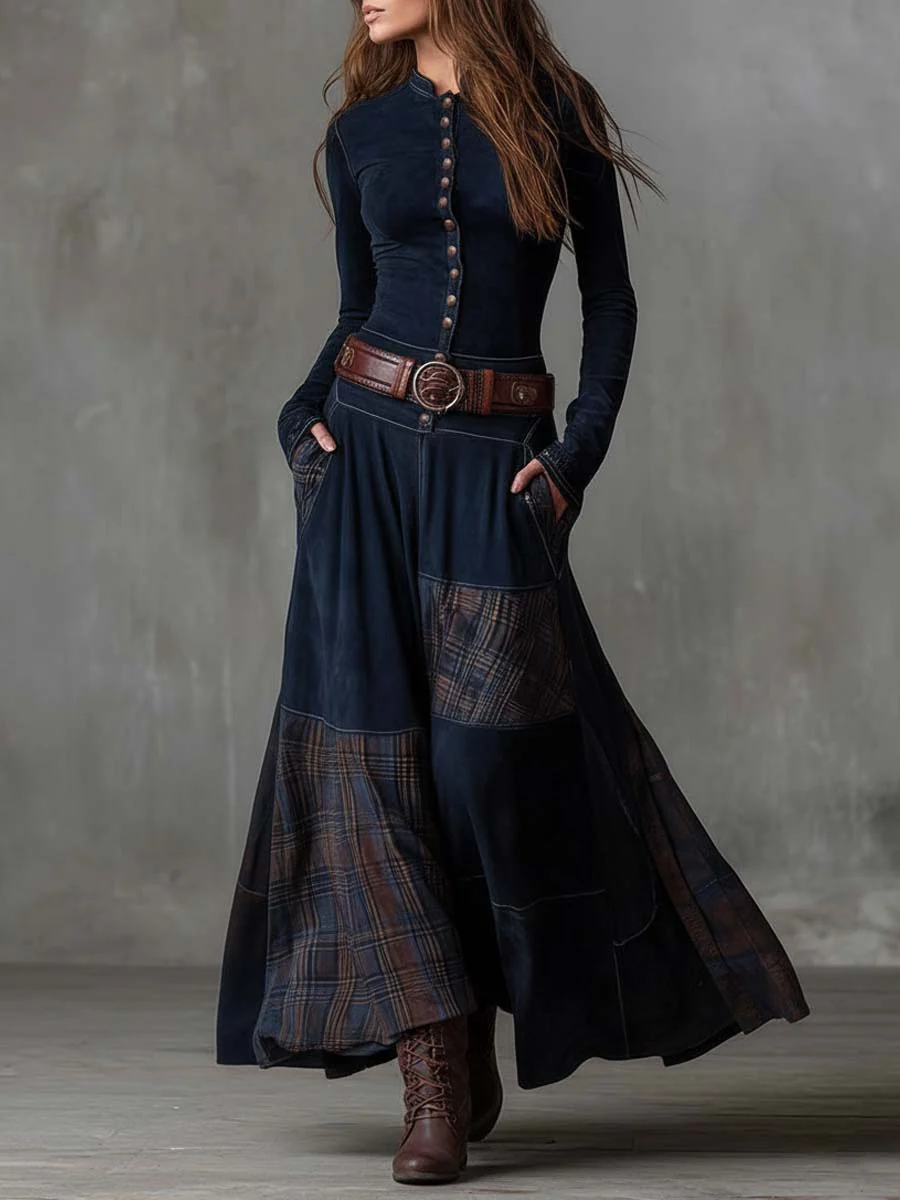 Jill – Robe Maxi Effet Suède Avec Ceinture