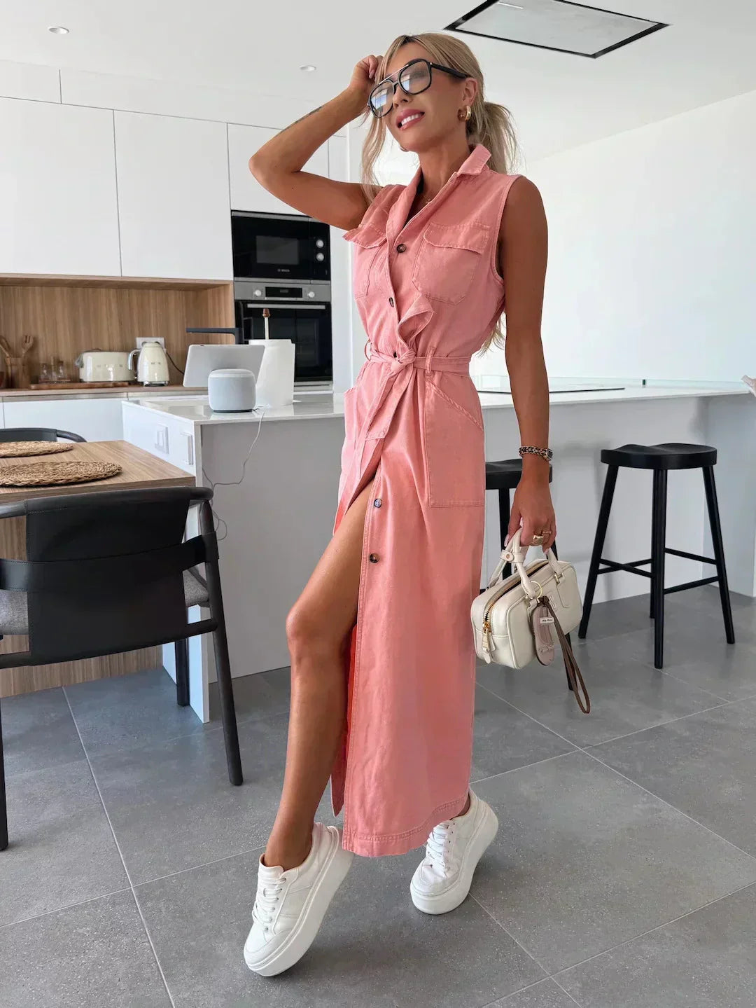 Madison - Robe en denim longue sans manches