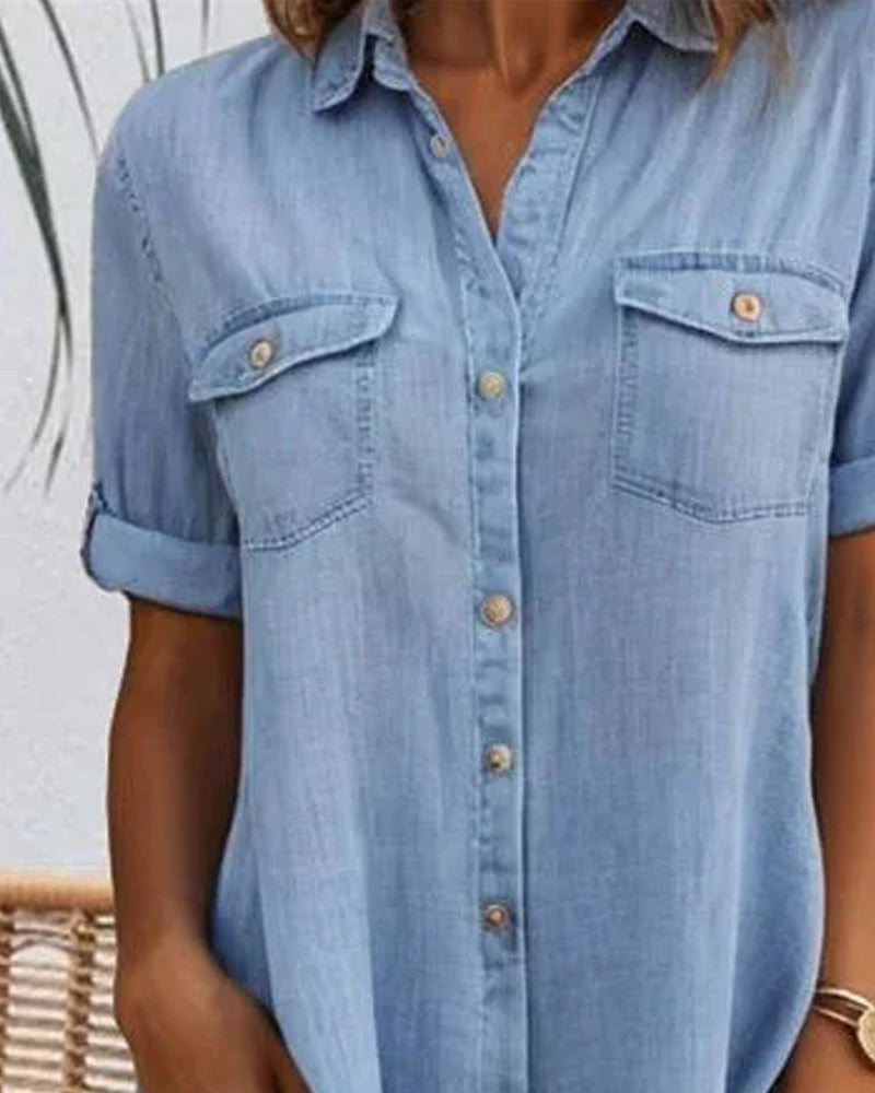 Lena - Robe Chemise en Jean Décontractée