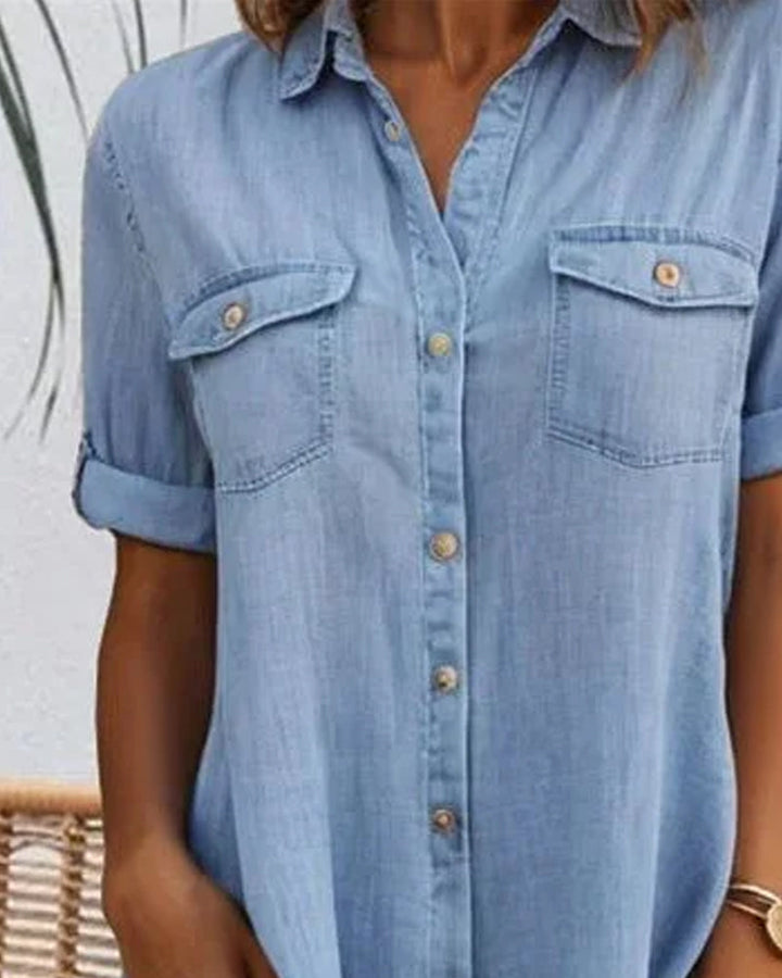 Lena - Robe Chemise en Jean Décontractée