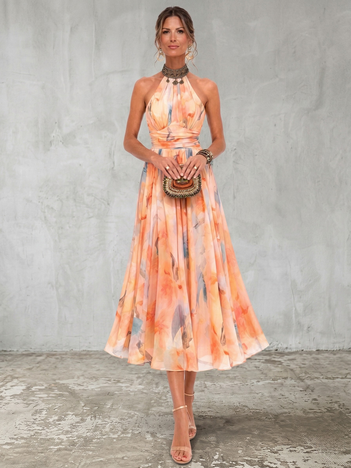 Aurora™ | Robe dos nu avec imprimé aquarelle