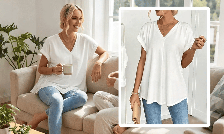 Diona - T-shirt V-Neck à Confiance Structurée