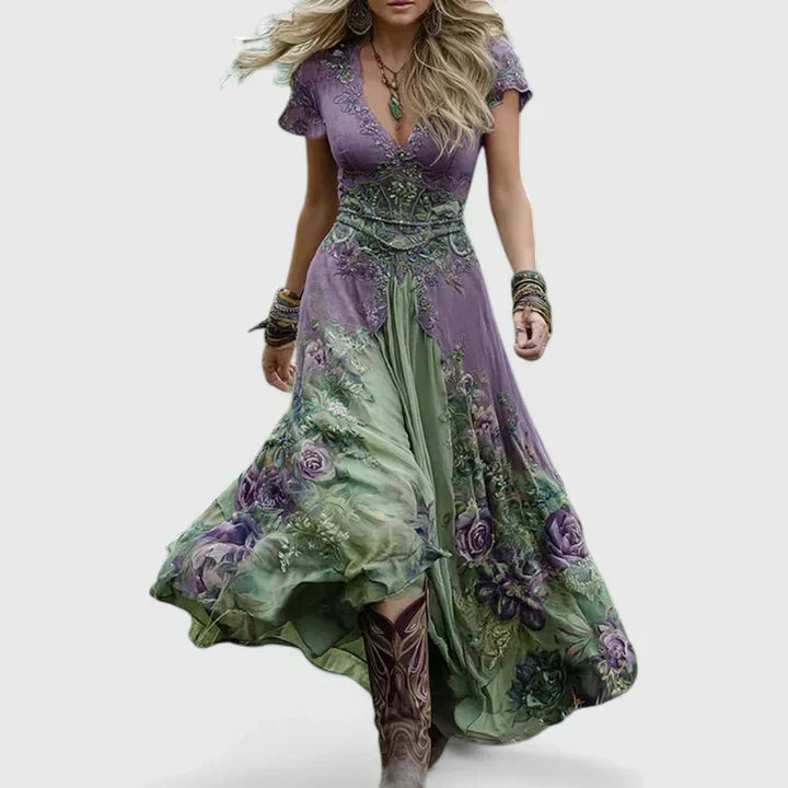 Cindy - Robe Maxi Florale Élégante