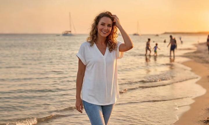 Diona - T-shirt V-Neck à Confiance Structurée